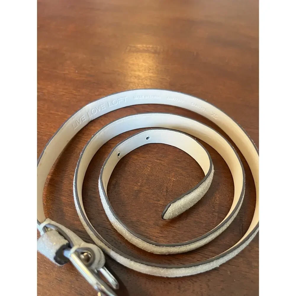 Live Love LOFT Silver Shimmer Skinny Leather Belt